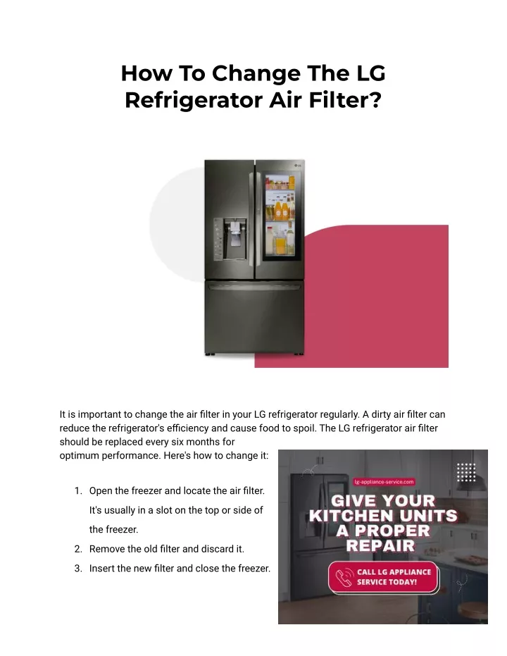 PPT How To Change The LG Refrigerator Air Filter PowerPoint