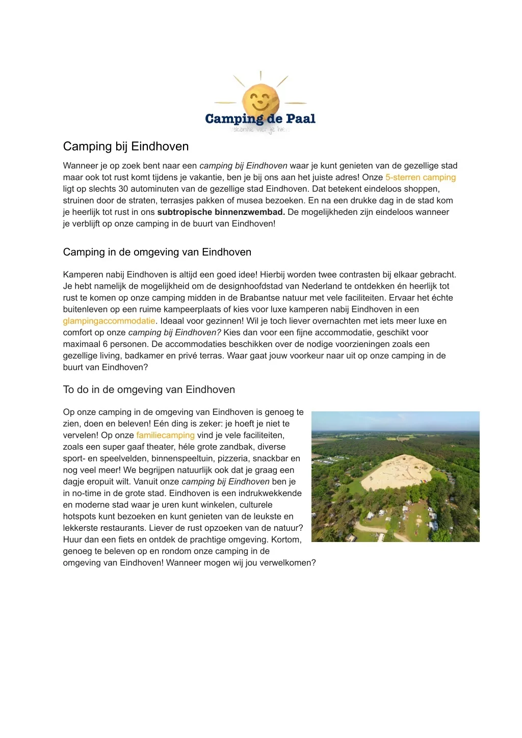 PPT Camping de Paal Camping Eindhoven PowerPoint Presentation, free