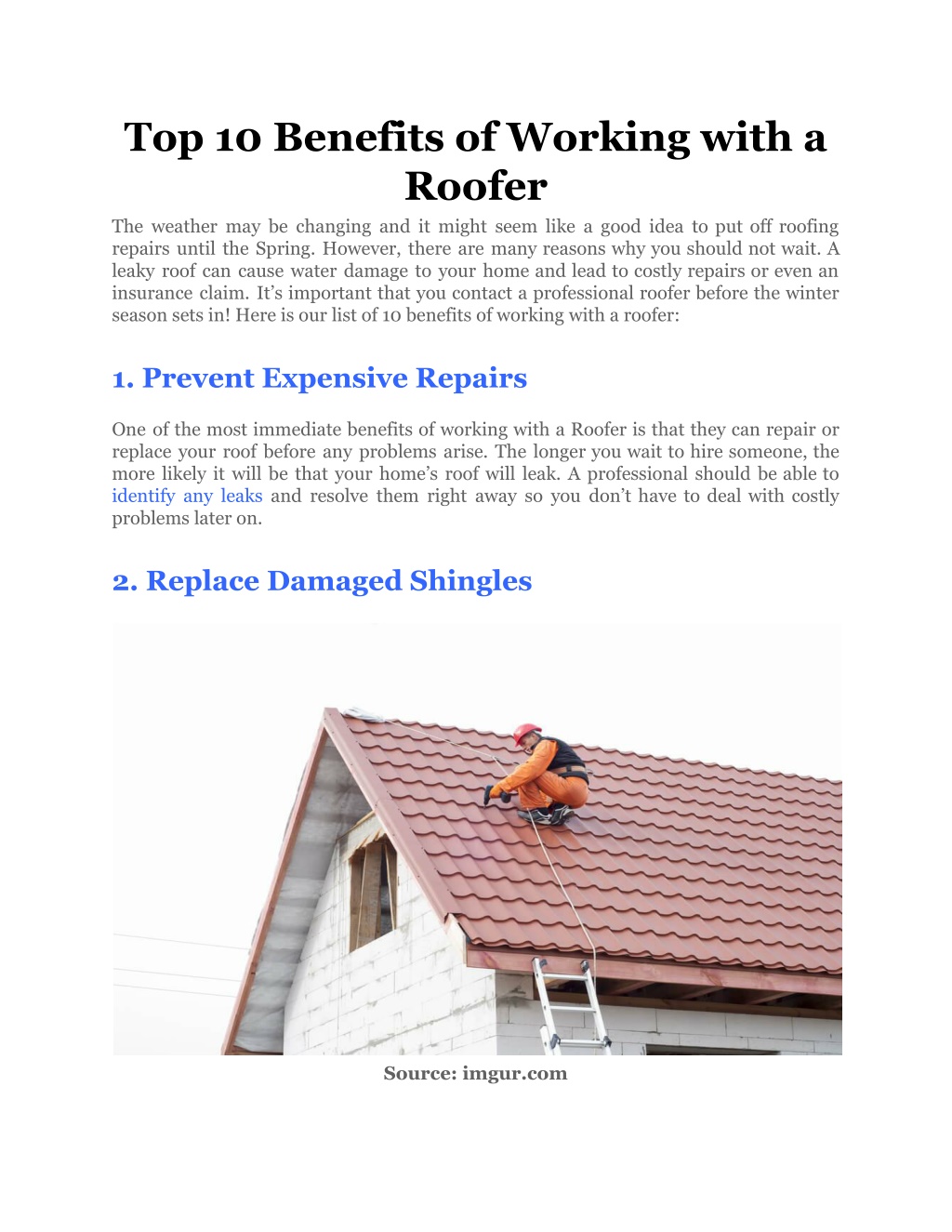 PPT - Top 10 Benefits Of Working With A Roofer PowerPoint Presentation ...