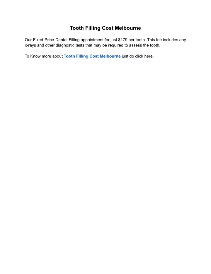 PPT Tooth Filling Cost Melbourne PowerPoint Presentation, free download ID11231731