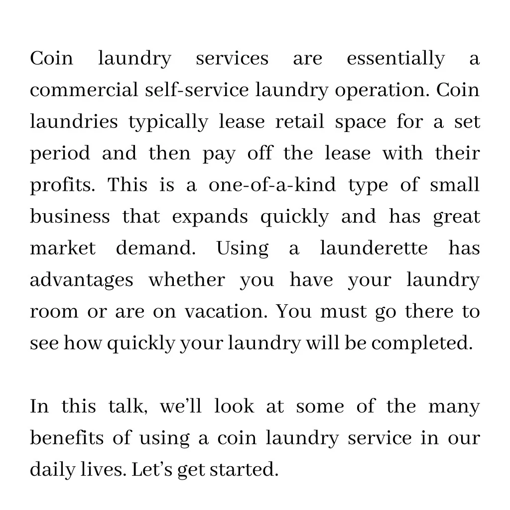 PPT Five Benefits Of Coin Laundry Service PowerPoint Presentation
