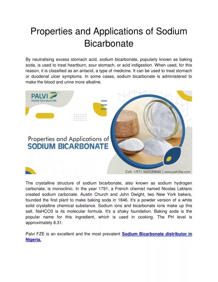 ppt-palvi-fze-properties-and-applications-of-sodium-bicarbonate