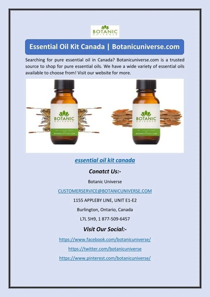 PPT Essential Oil Kit Canada PowerPoint