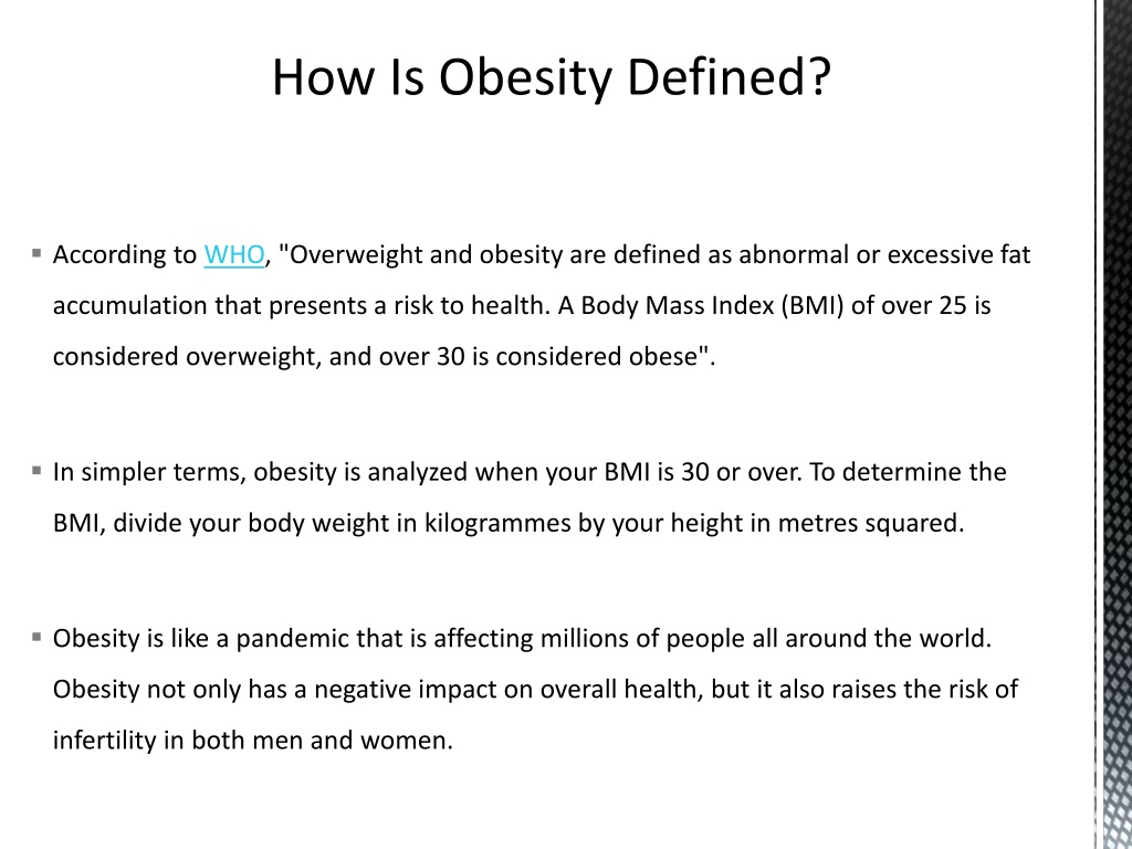 PPT - The Link Between Obesity and Infertility PowerPoint Presentation ...