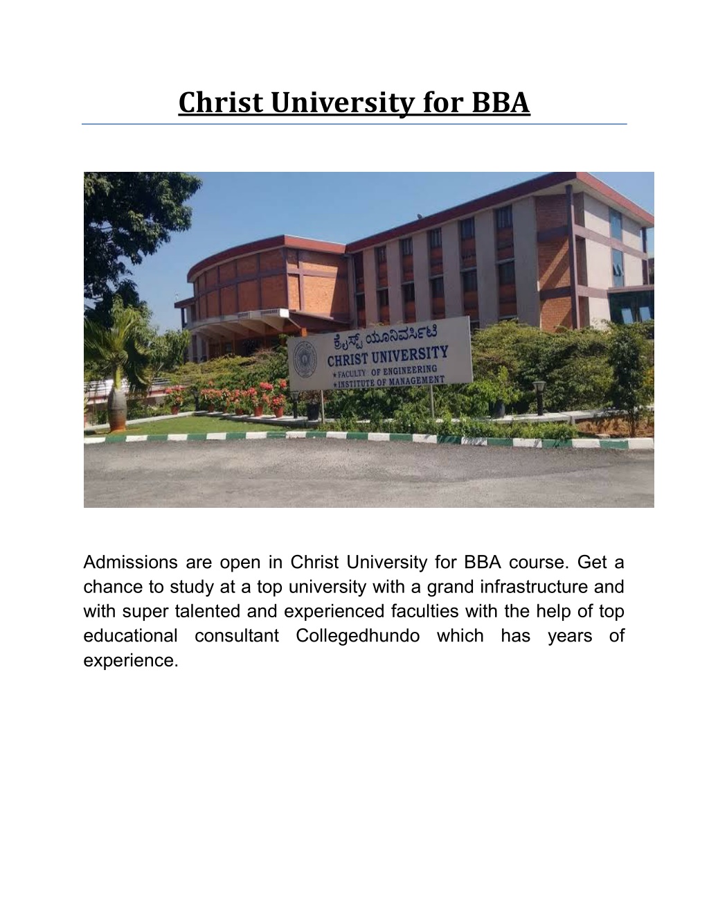 PPT - Christ University For BBA PowerPoint Presentation, Free Download ...