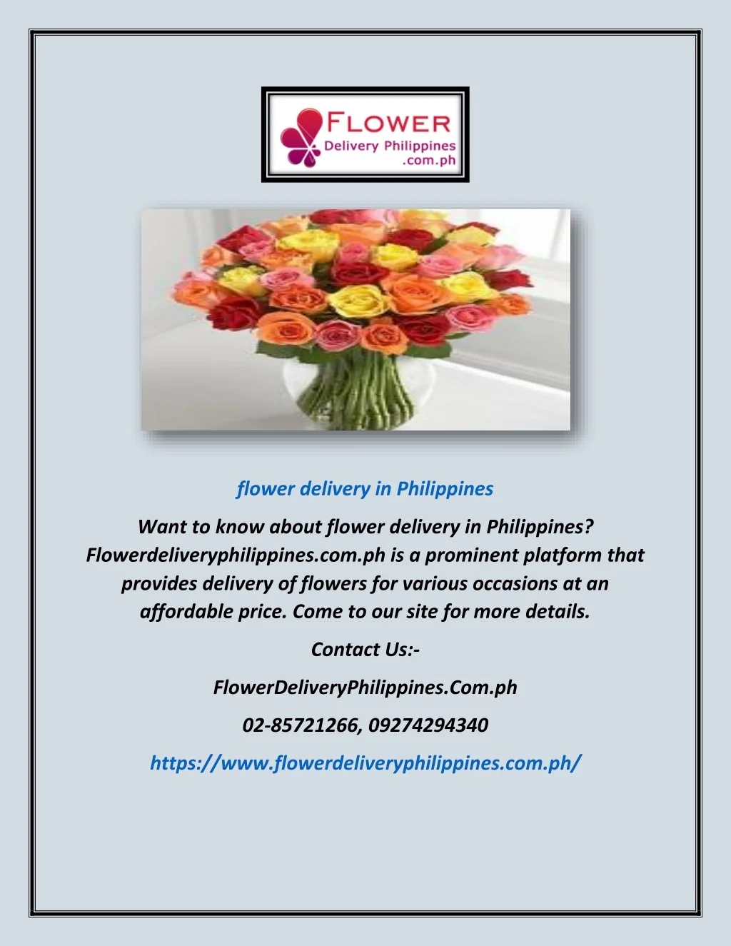PPT Flower Delivery In Philippines