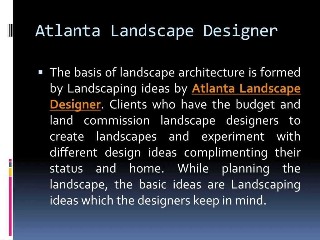 PPT - Landscaping ideas by Atlanta Landscape Designer PowerPoint ...