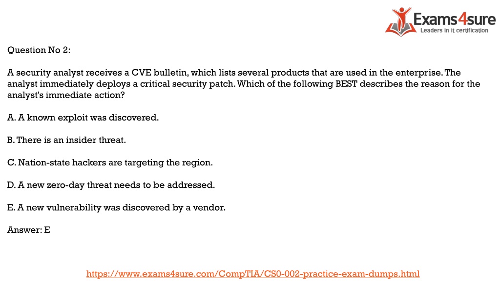 Certification CS0-002 Test Answers