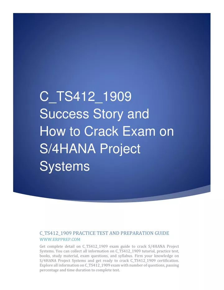 C-TS412-1909 Reliable Study Guide