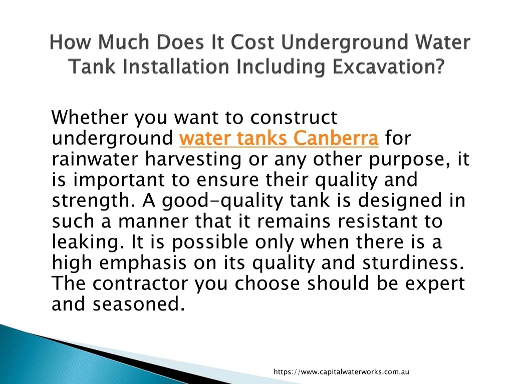 PPT How Much Does It Cost Underground Water Tank Installation