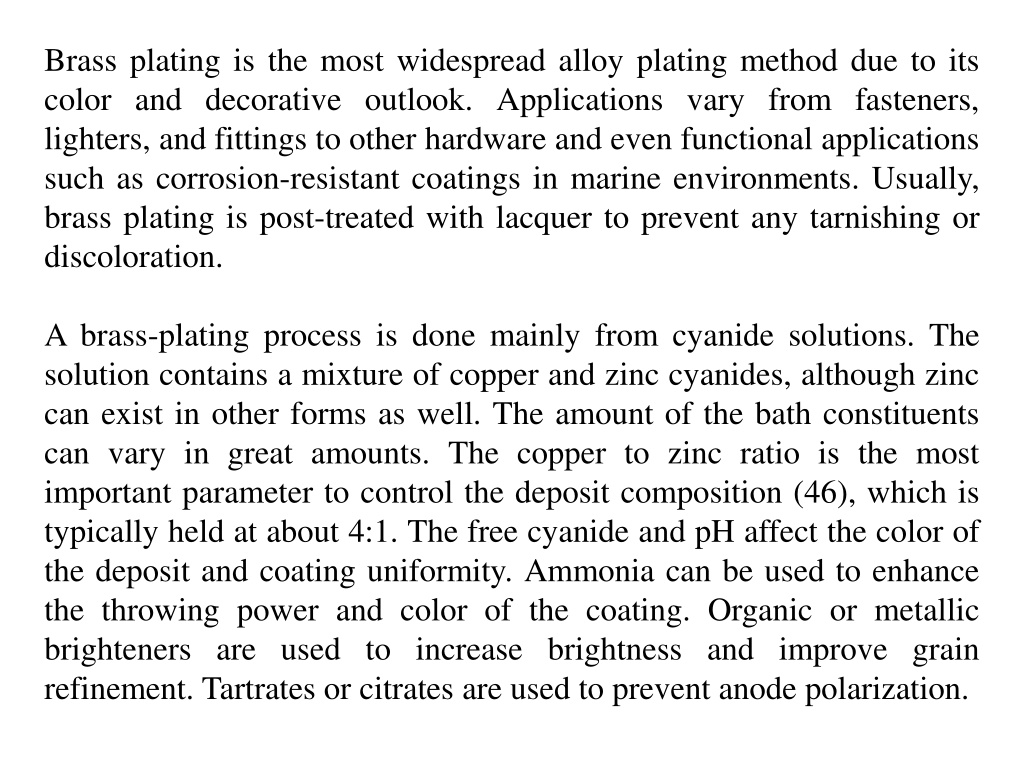 Ppt Brass Plating Basic Concept Thanh Phong Cheap Brass Plating Powerpoint Presentation Id 1544