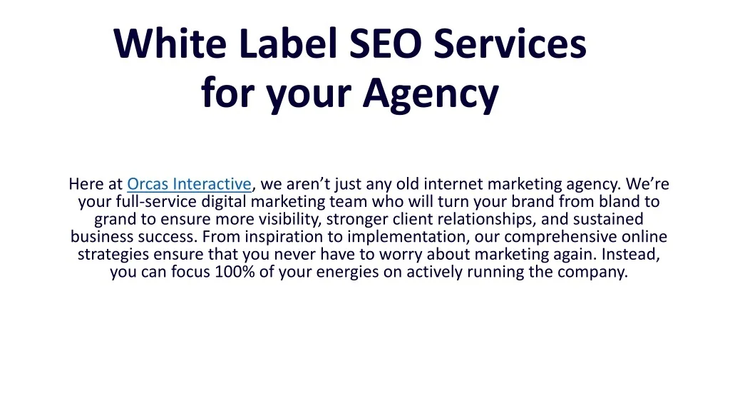 PPT - White Label SEO Services for your Agency PowerPoint Presentation ...
