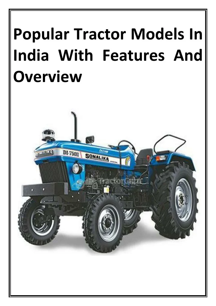 PPT Popular Tractor Models In India With Features And Overview