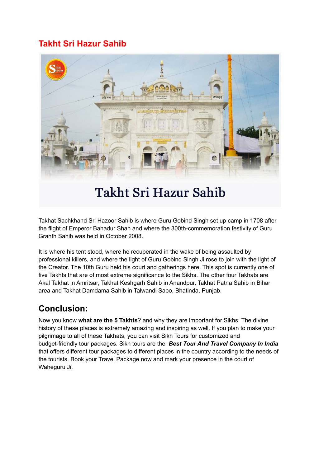 Ppt Panj Takht Tour The Royal Pilgrimage Of Sikhism Powerpoint