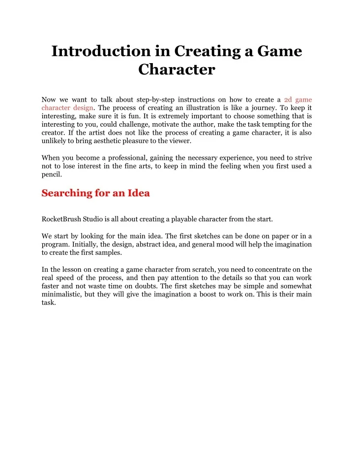 PPT - Introduction in Creating a Game Character PowerPoint Presentation ...