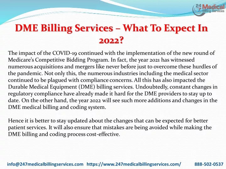 PPT - DME billing Services What TO Expect In 2022PDF PowerPoint