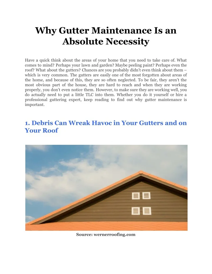 PPT Why Gutter Maintenance Is an Absolute Necessity PowerPoint