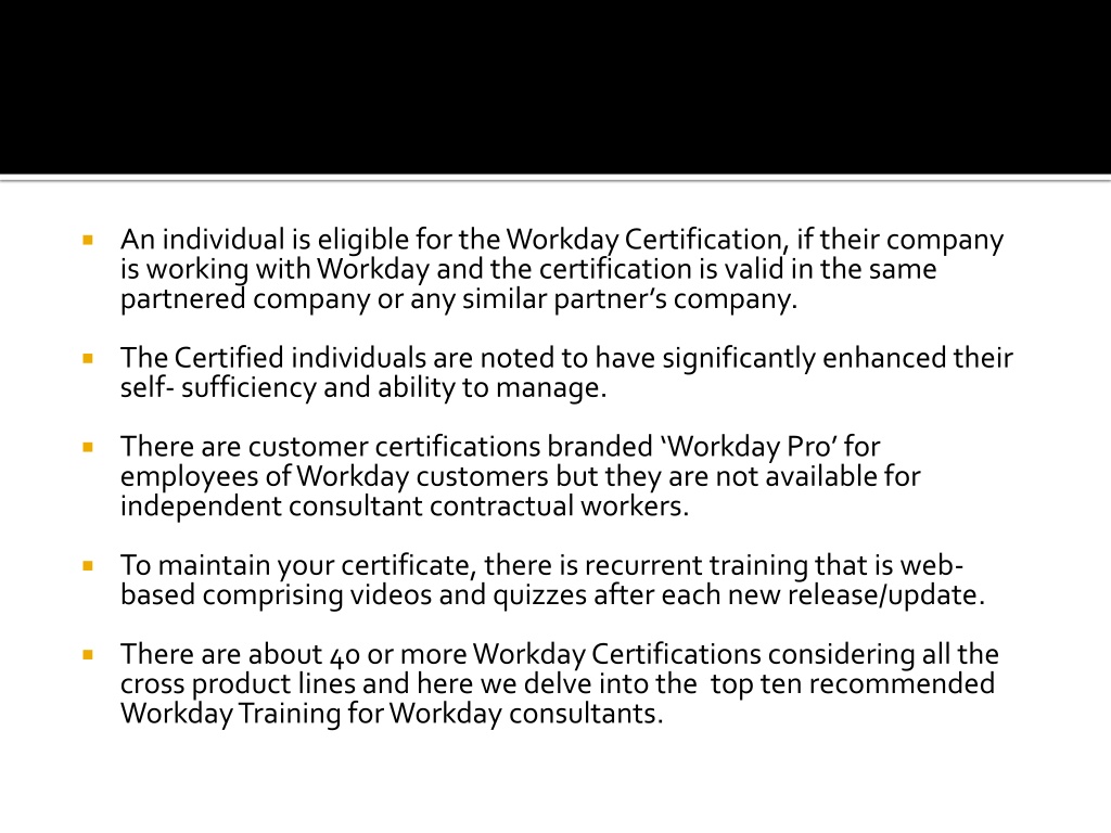 PPT Top 10 Workday Certification courses for Workday Consultants