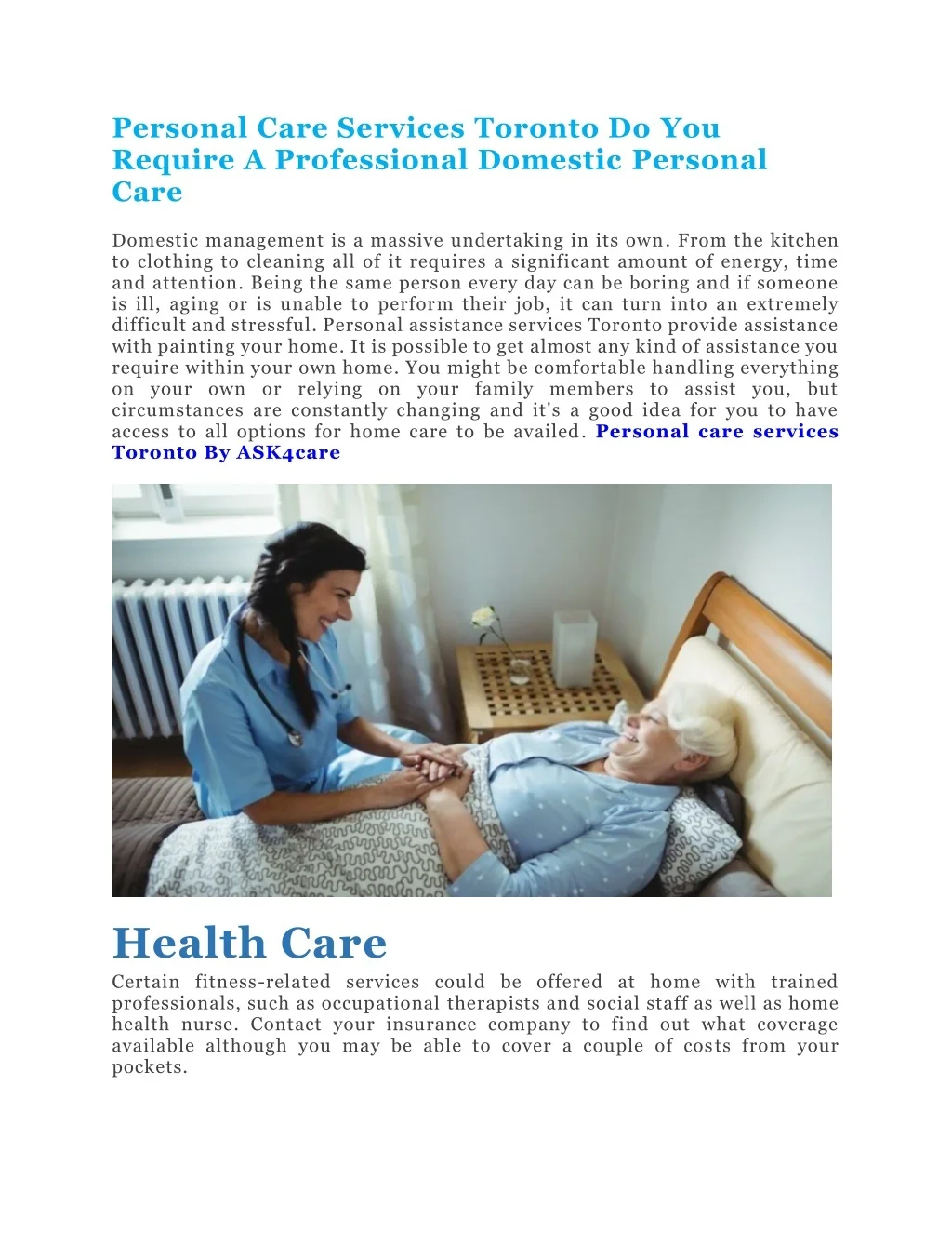 PPT Personal Care Services Toronto Do You Require A Professional