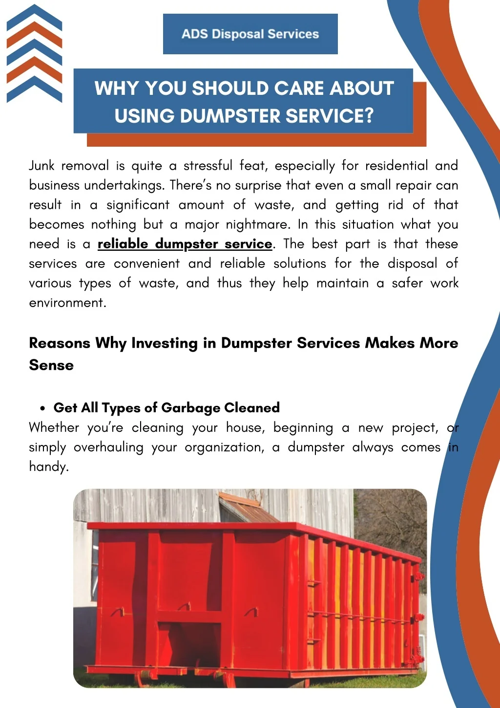 PPT Why You Should Care About Using Dumpster Service? PowerPoint