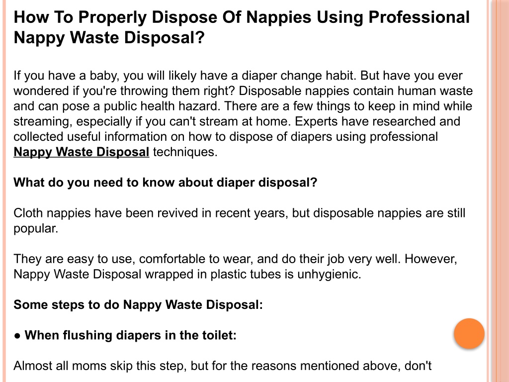 PPT How To Properly Dispose Of Nappies Using Professional Nappy Waste