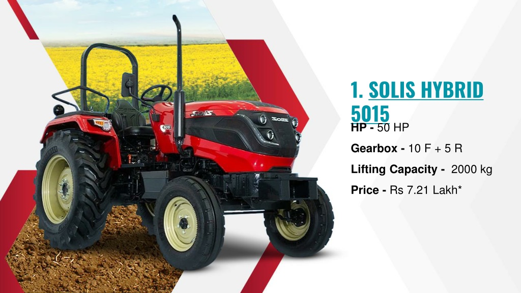 Ppt - Top 5 Solis Tractor Models With Specification Powerpoint 