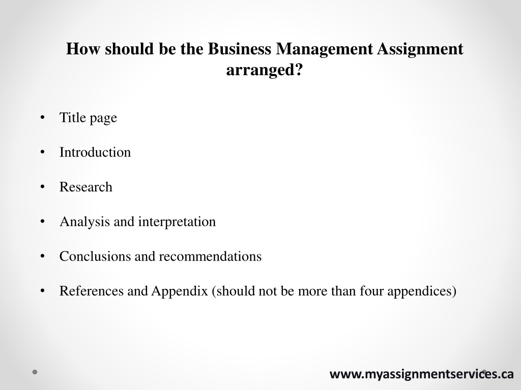 business management assignment example