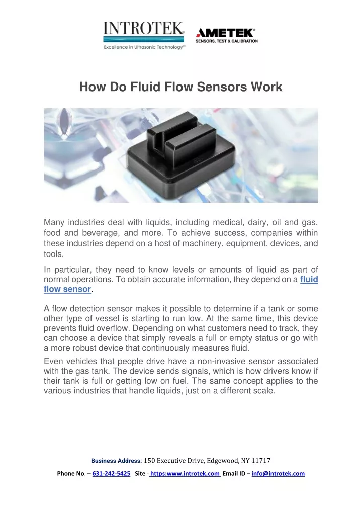 Ppt How Do Fluid Flow Sensors Work Powerpoint Presentation Free