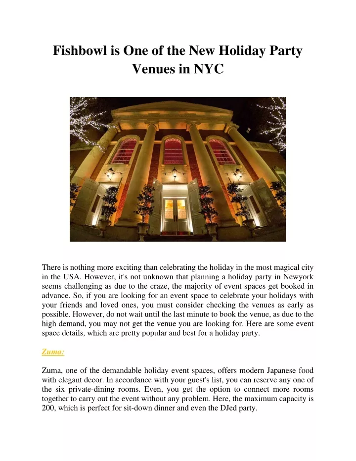 PPT Fishbowl Is One Of The New Holiday Party Venues In NYC PowerPoint ppt-fishbowl-is-one-of-the-new-holiday-party-venues-in-nyc-powerpoint