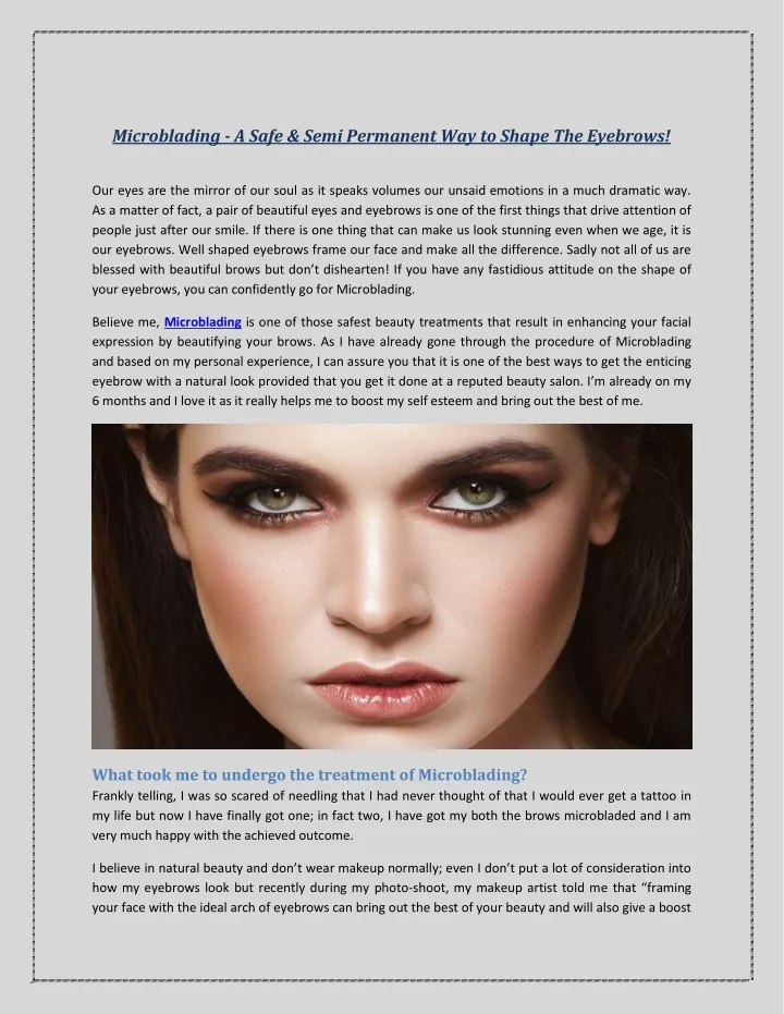 PPT - Microblading - A Safe & Semi Permanent Way to Shape The Eyebrows ...