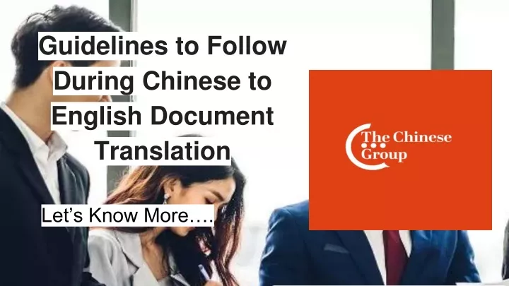 presentation chinese to english