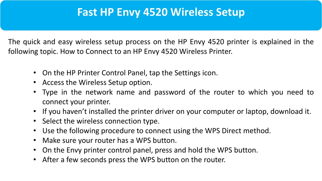 Ppt Hp Envy 4520 Setup And Install How To Wireless Printer Setup Powerpoint Presentation Id 1021