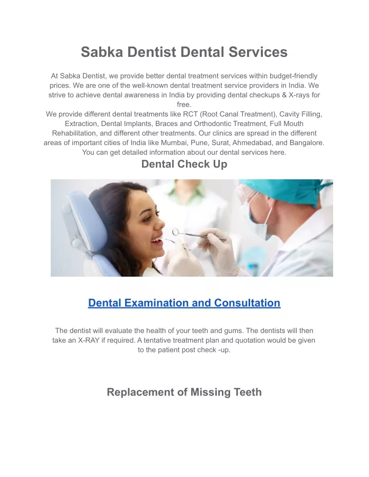 PPT - Sabka Dentist Dental Services PowerPoint Presentation, free ...