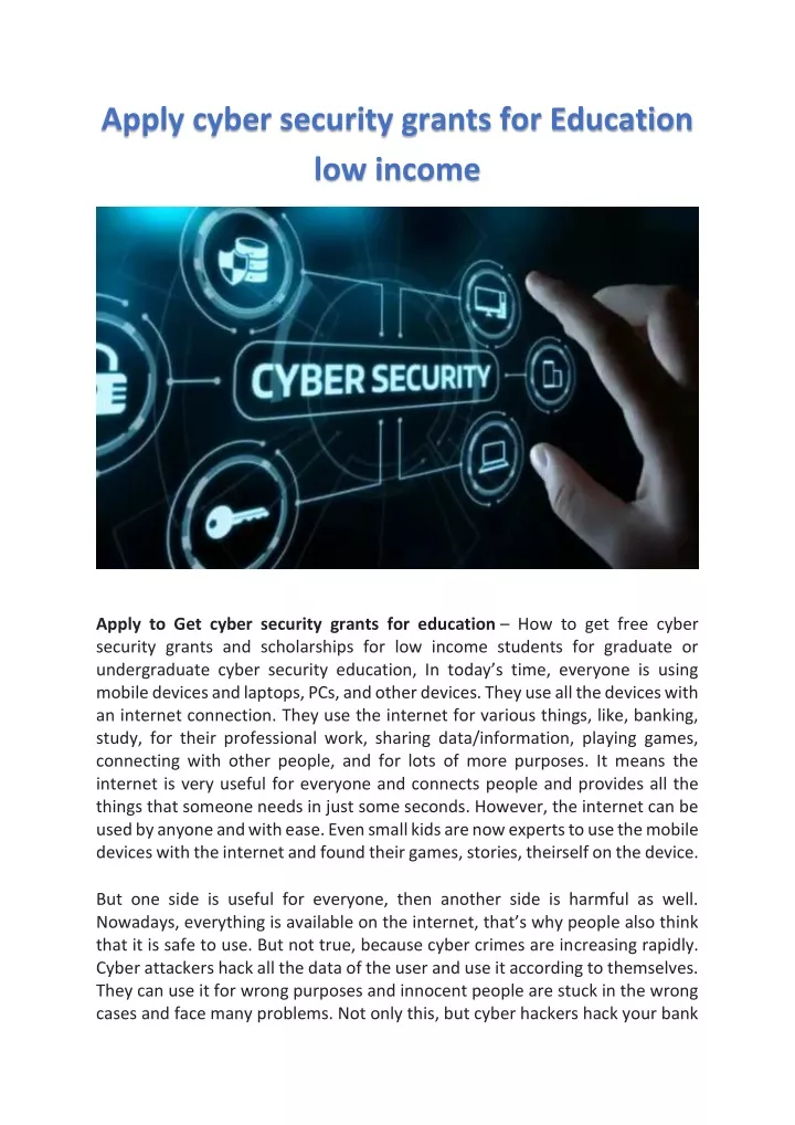 PPT Apply cyber security grants for Education low PowerPoint
