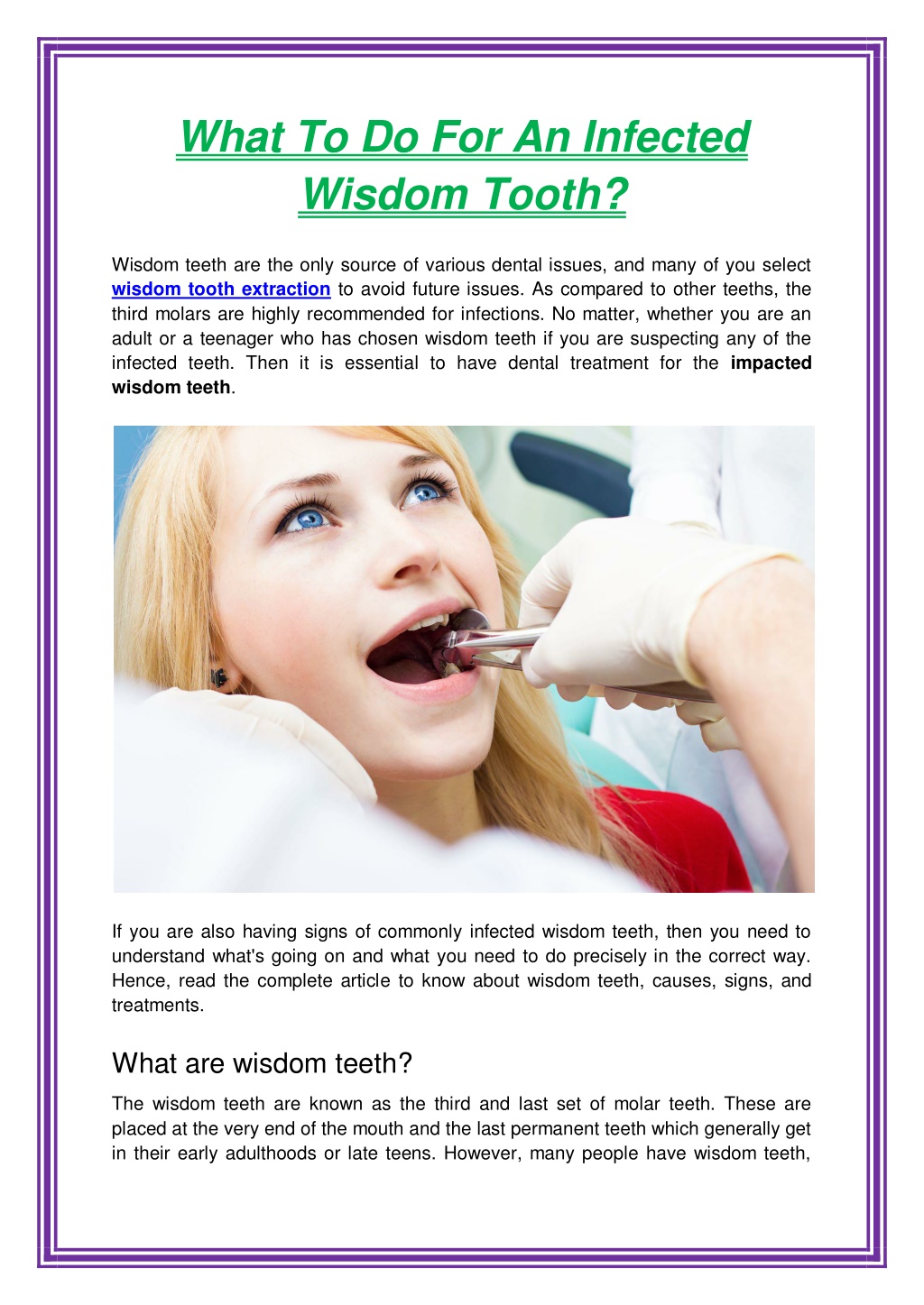 PPT - What To Do For An Infected Wisdom Tooth PowerPoint Presentation ...