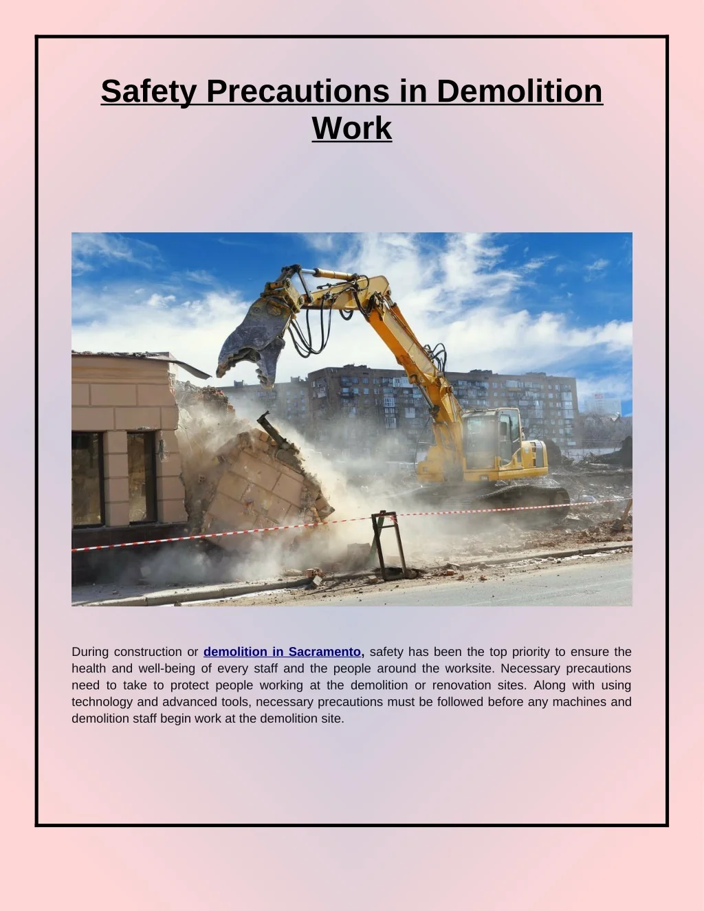 PPT - Safety Precautions in Demolition Work PowerPoint Presentation ...