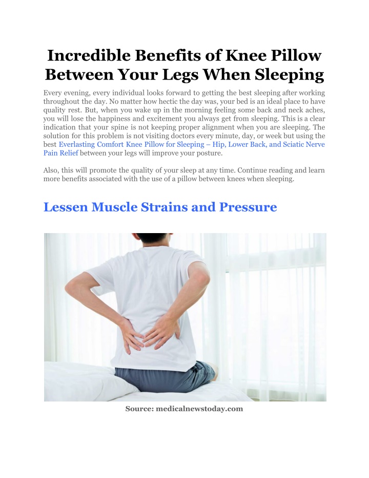 Ppt Incredible Benefits Of Knee Pillow Between Your Legs When