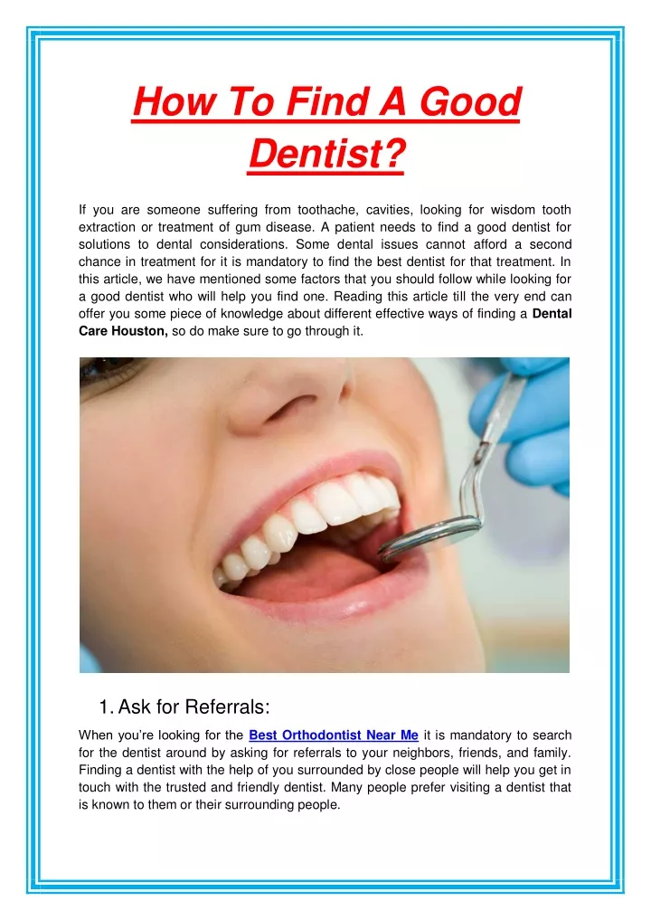 PPT How To Find A Good Dentist PowerPoint Presentation, free download