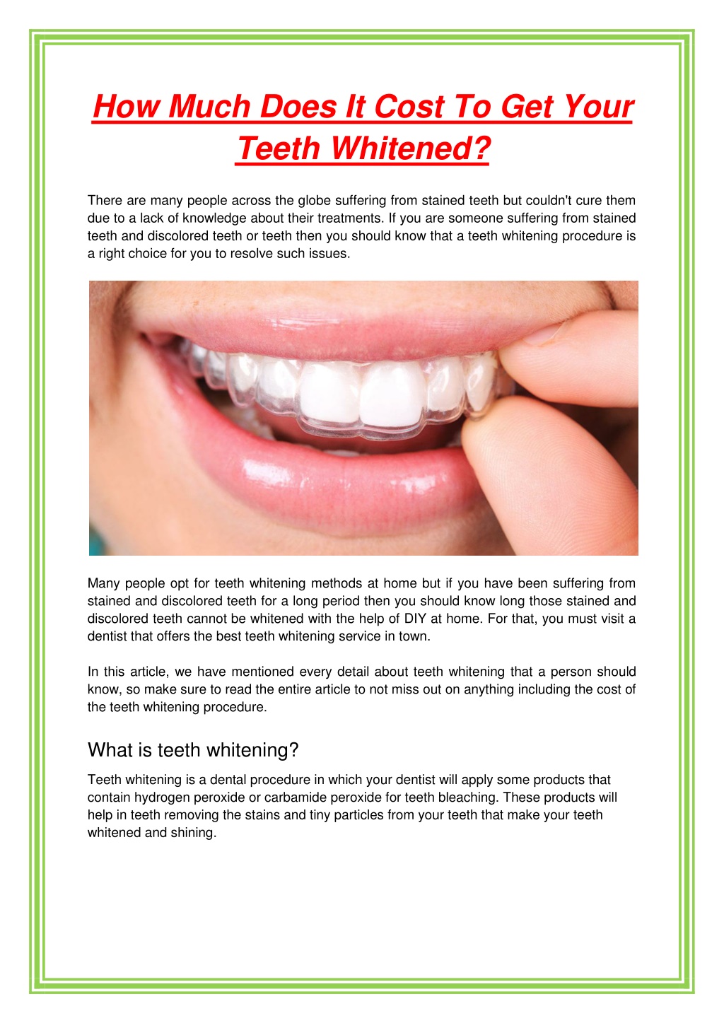 PPT - How Much Does It Cost To Get Your Teeth Whitened PowerPoint