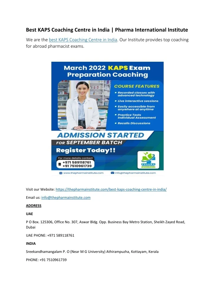 PPT Best KAPS Coaching Centre in India PowerPoint Presentation, free