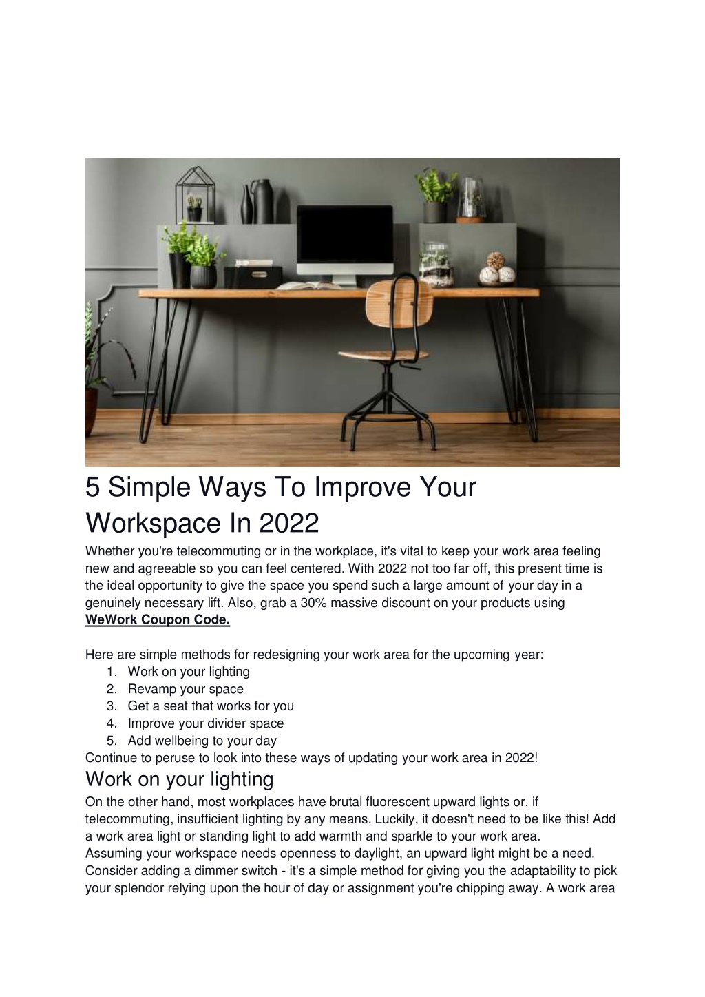 5 Ways To Improve Your Workspace (And Productivity) | Innermost