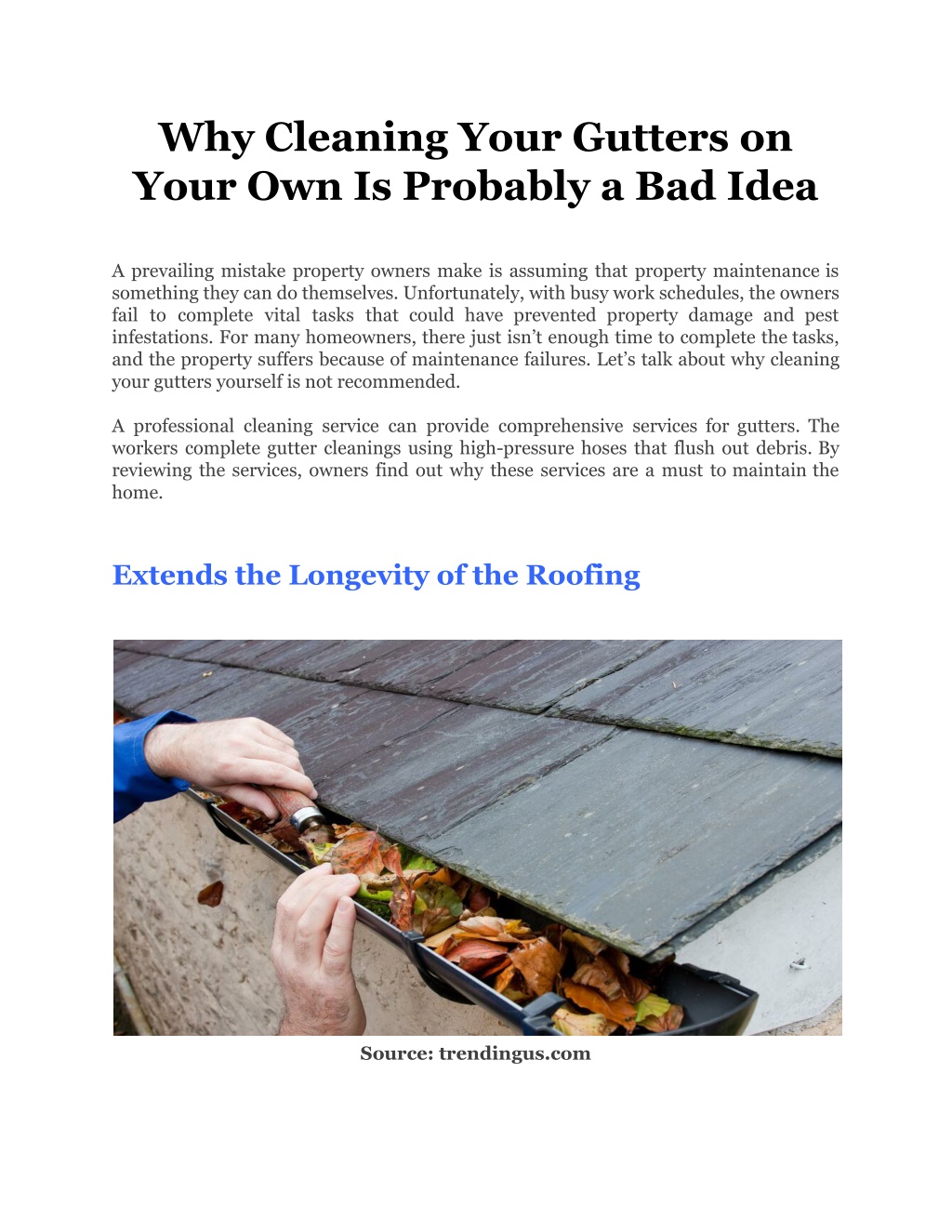 PPT - Why Cleaning Your Gutters On Your Own Is Probably A Bad Idea ...