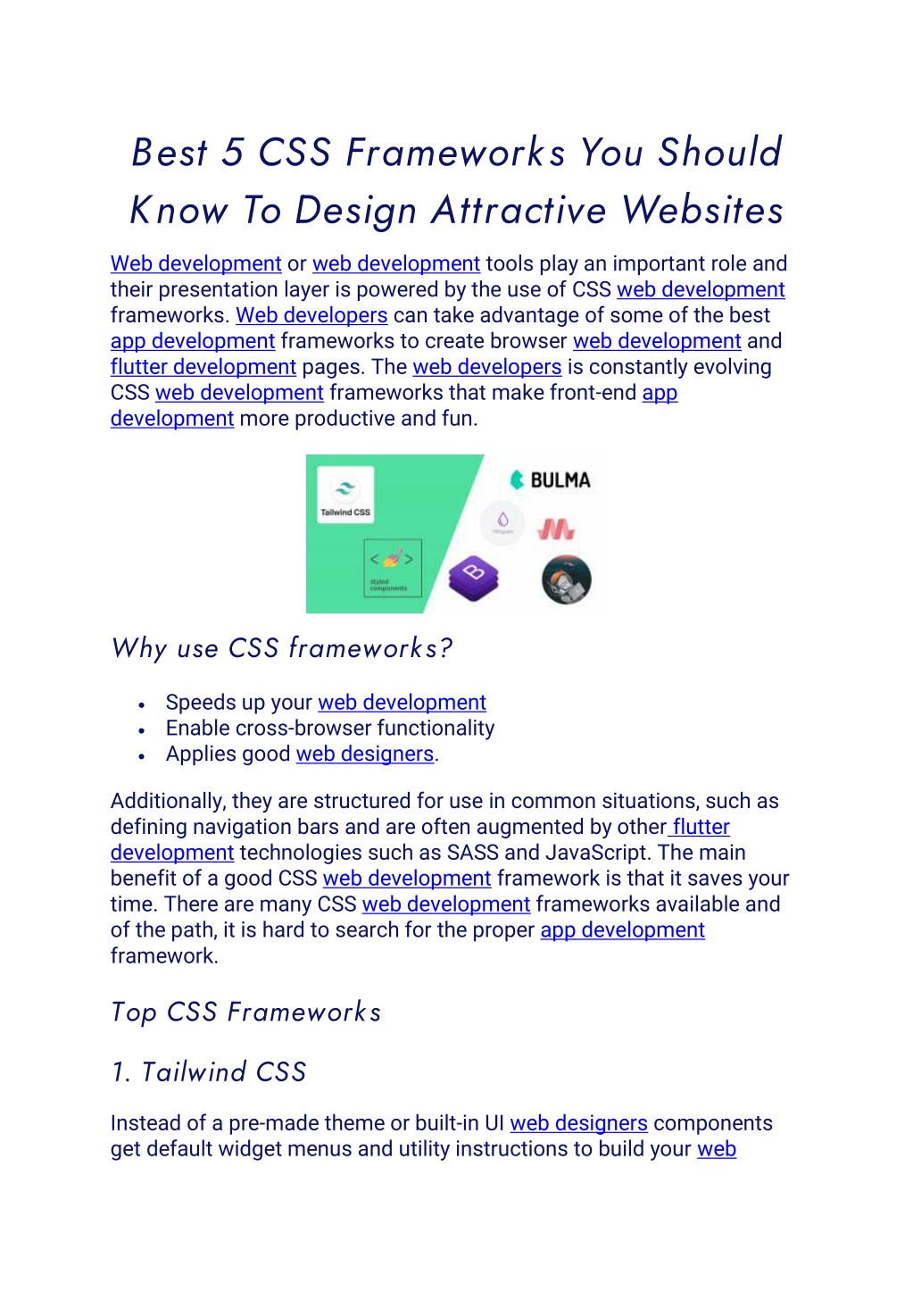 PPT - Best 5 CSS Frameworks You Should Know To Design Attractive ...