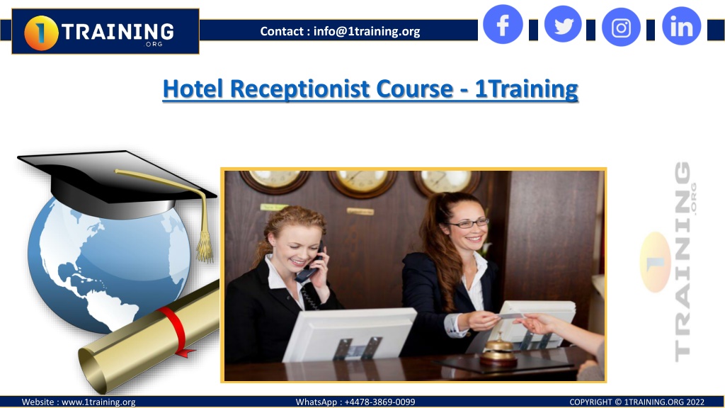 PPT Certificate of Hotel Receptionist Online Training Course