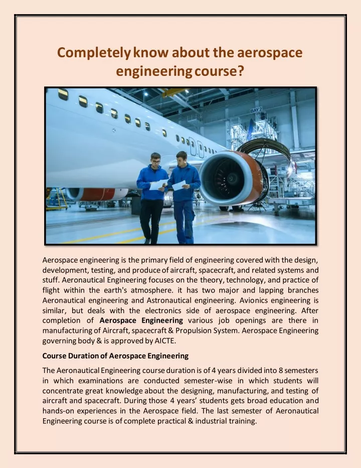 topics for paper presentation in aerospace engineering