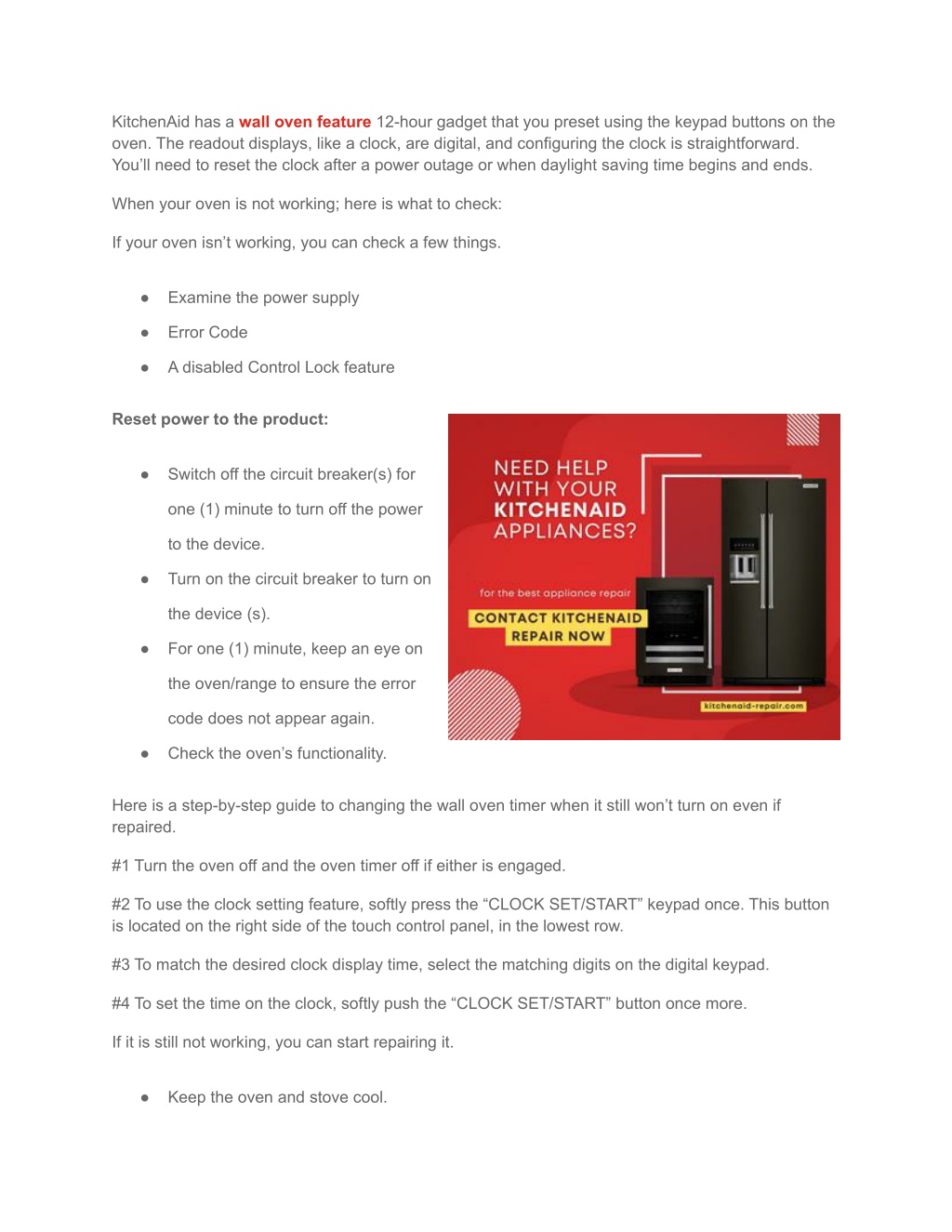 PPT KitchenAid Wall Oven Timer Won’t Turn On_ How To Fix It