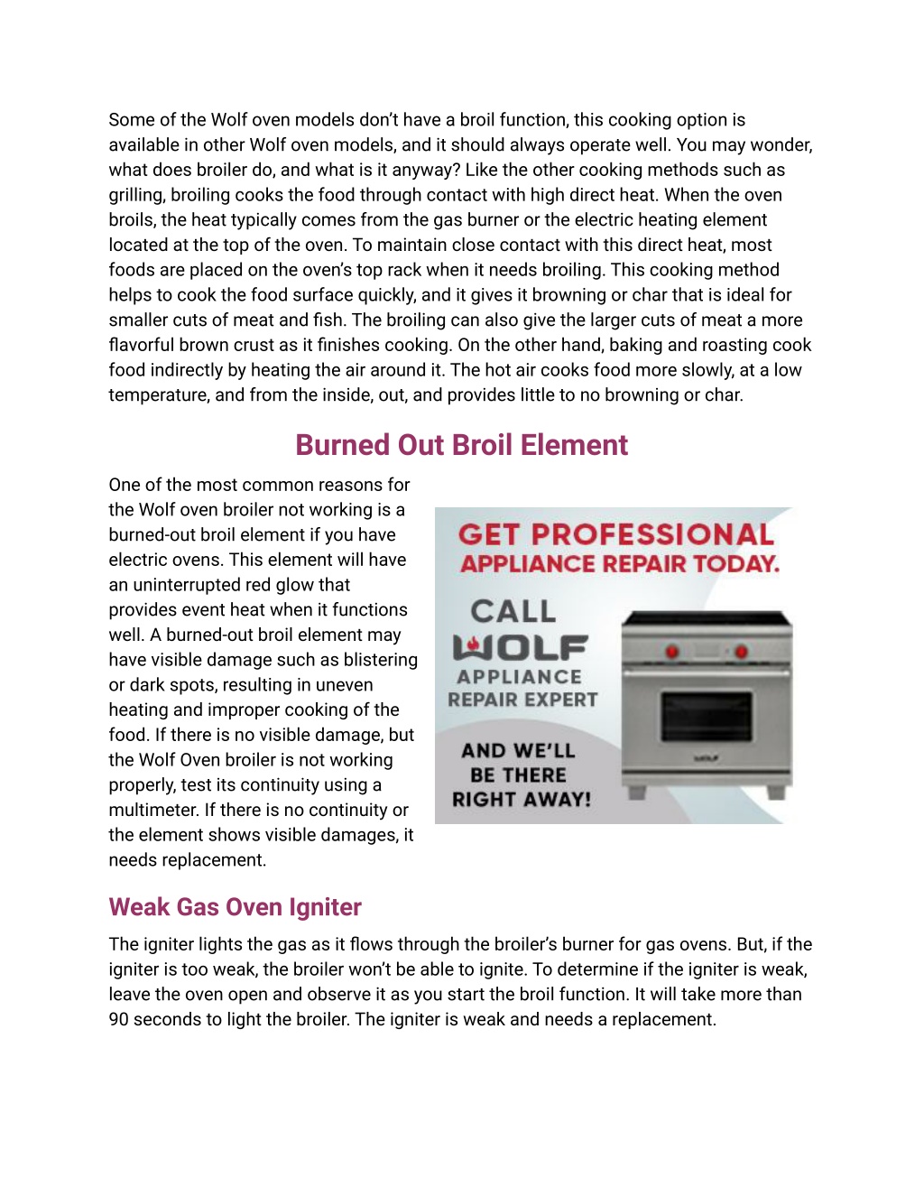 PPT Factors that cause Wolf Oven Broiler not to work and how to fix