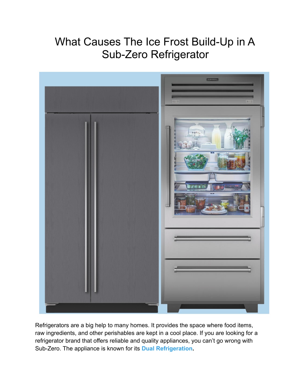 PPT What Causes The Ice Frost BuildUp in A SubZero Refrigerator