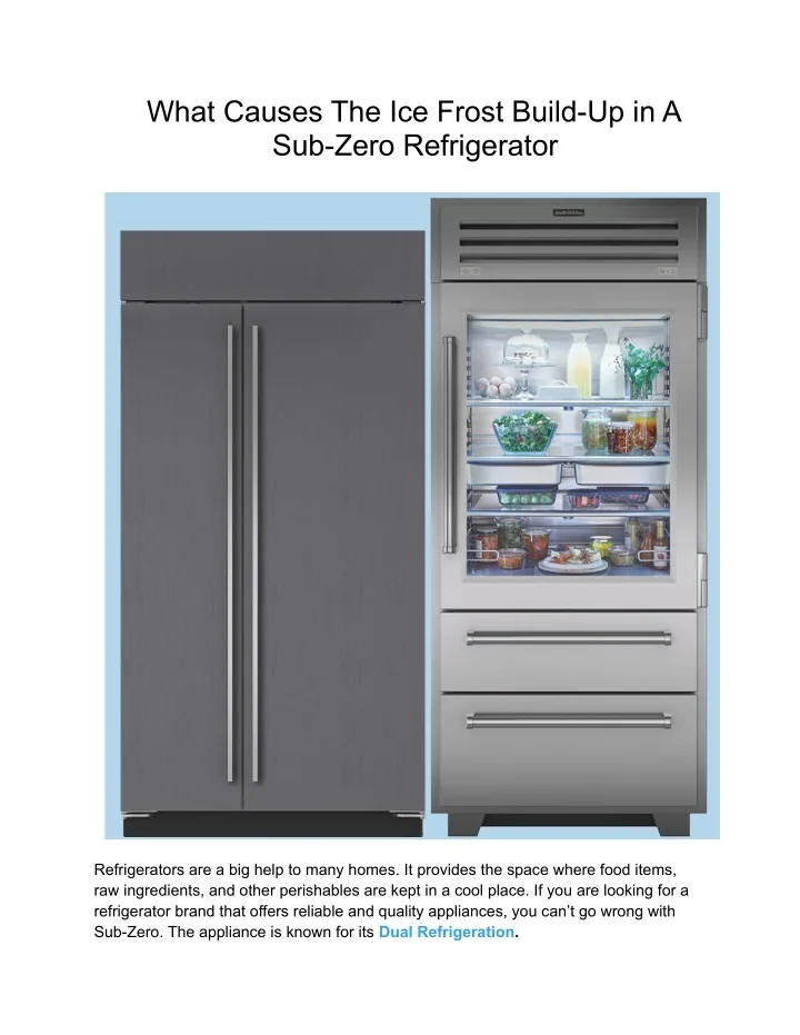 PPT What Causes The Ice Frost BuildUp in A SubZero Refrigerator
