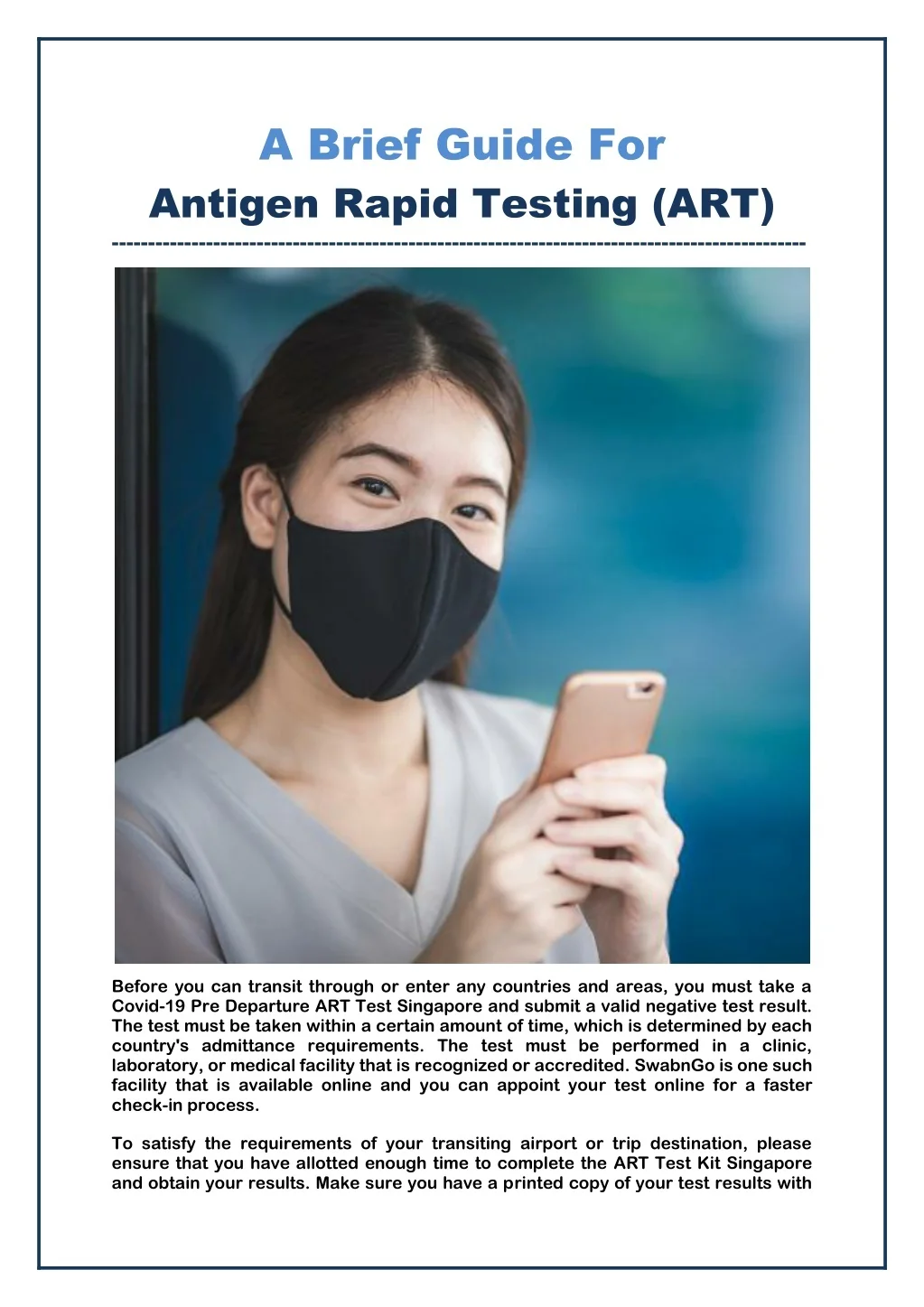 PPT - A Brief Guide For Antigen Rapid Test (ART) PowerPoint ...